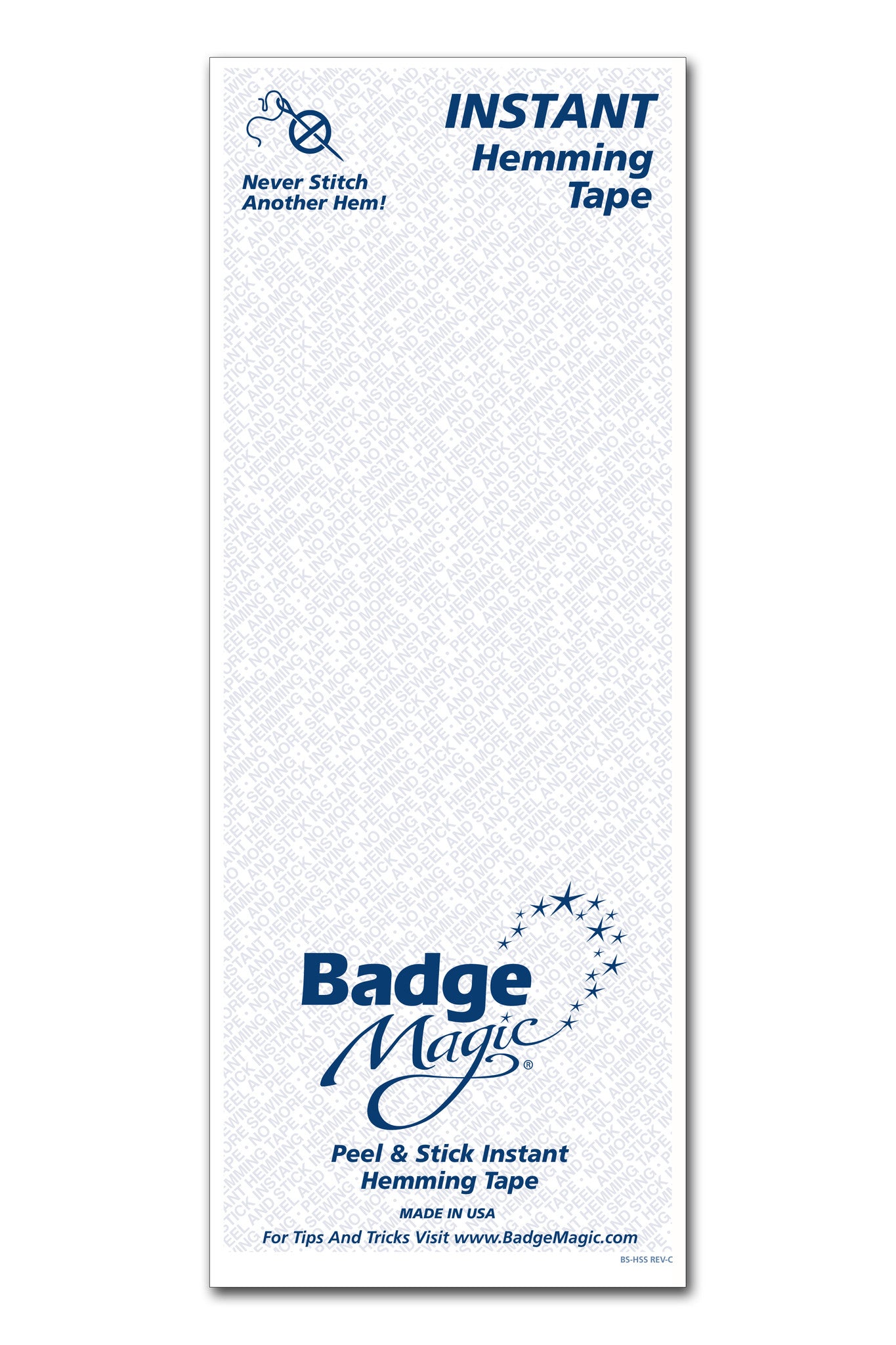 Badge Magic Hemming Tape Peel & Stick Fabric Adhesive Washable Removable